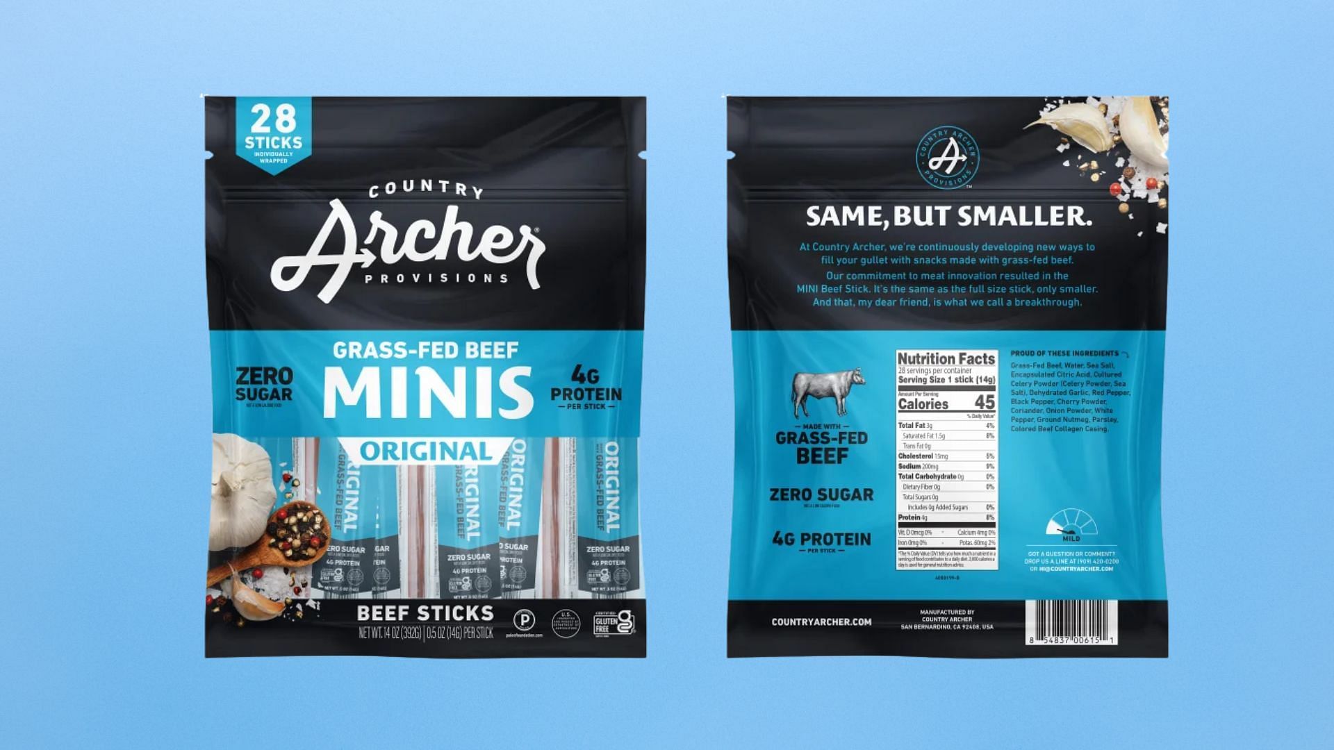 Country Archer Grass-Fed Beef Stick Minis has $5 off in warehouse and online (Image via Costco)