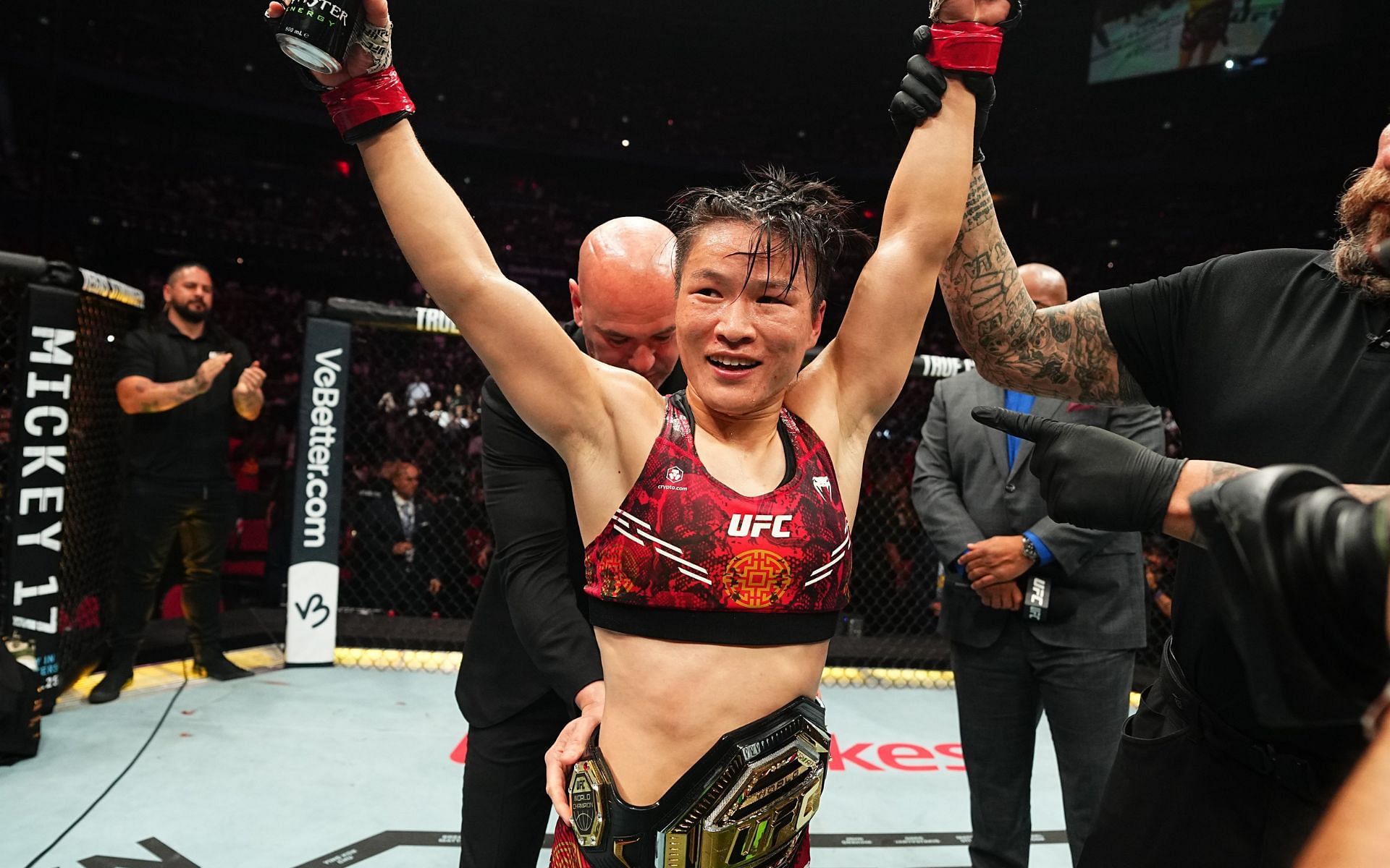 Following her title defense last night, who is next for Weili Zhang? [Image: @ufc on X]