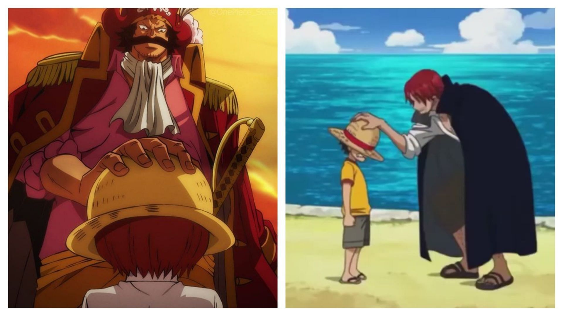 Roger gave the straw hat to Shanks, who passed it onto Luffy (Image via Toei Animation)