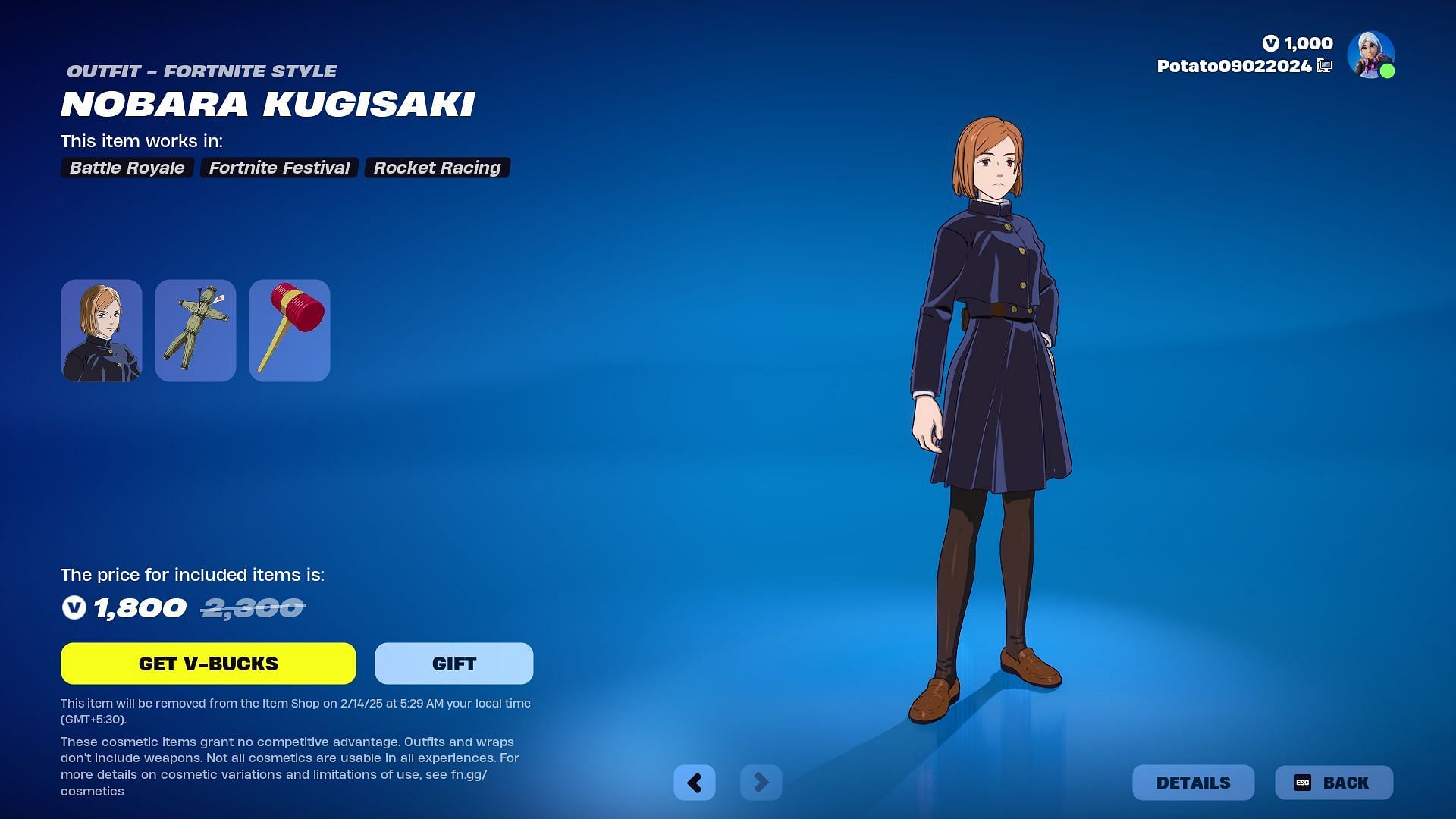 Nobara Kugisaki (Image via Epic Games)