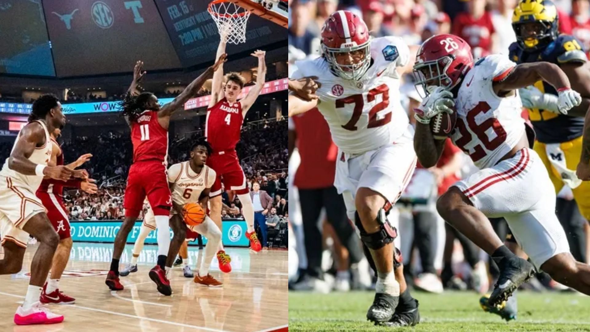 The Alabama basketball and football teams