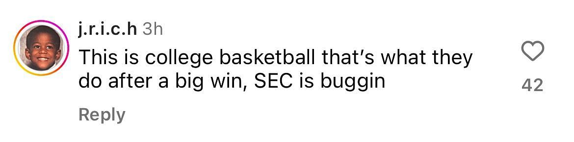 An IG user says the SEC is &quot;buggin&quot; for enforcing fines (image credit: instagram/espn)