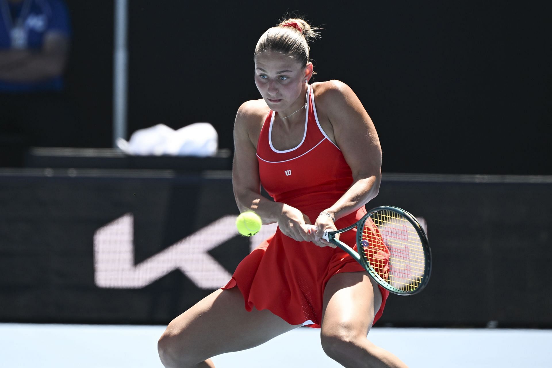 Marta Kostyuk of Ukraine in action against Paula Badosa of Spain (not seen) during their Round 3 match at the Australian Open grand slam tennis tournament at Melbourne Park in Melbourne, Australia on January 17, 2025Australian Open - Source: Getty