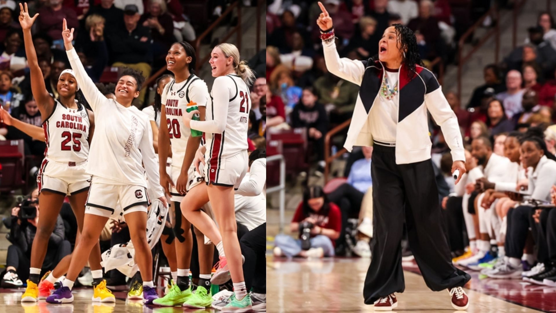 Coach Dawn Staley and her South Carolina team 