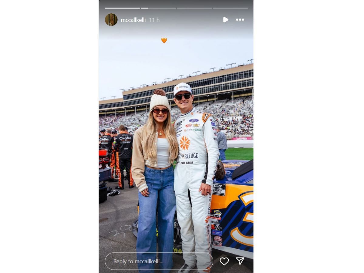 McCall Smith&#039;s OOTD at the Ambetter Health 400 (Image via Instagram/ @mccallkelli)