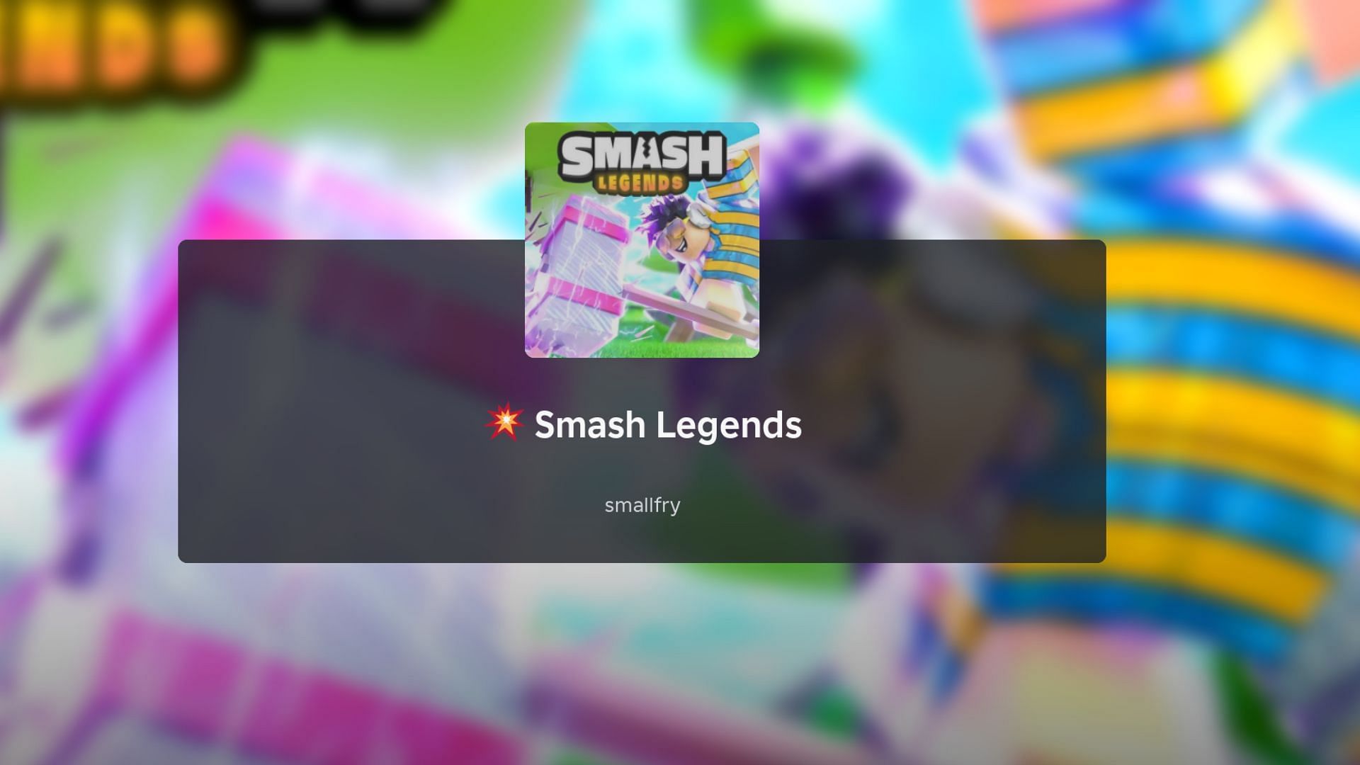 Roblox Smash Legends loading screen