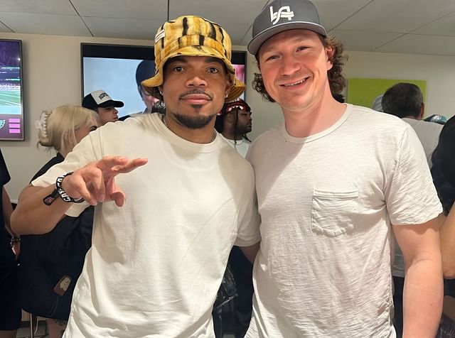 Tyler Toffoli links up with Chance the Rapper in Superdome private suite at Superbowl LIX (Image Credit: Cat Belanger/Instagram)