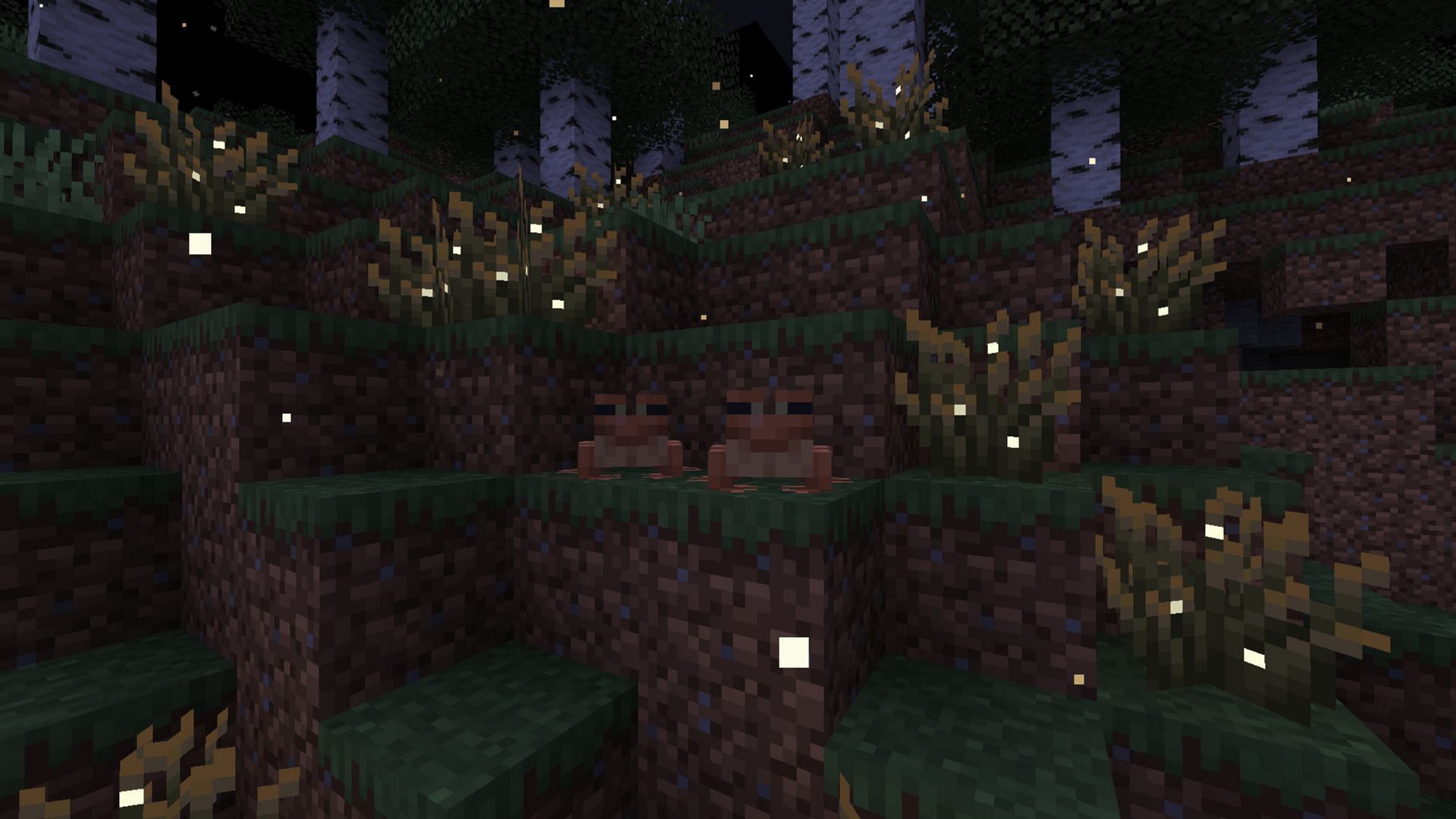 The Minecraft firefly bush allows frogs and fireflies to coexist without any issues (Image via Mojang Studios)