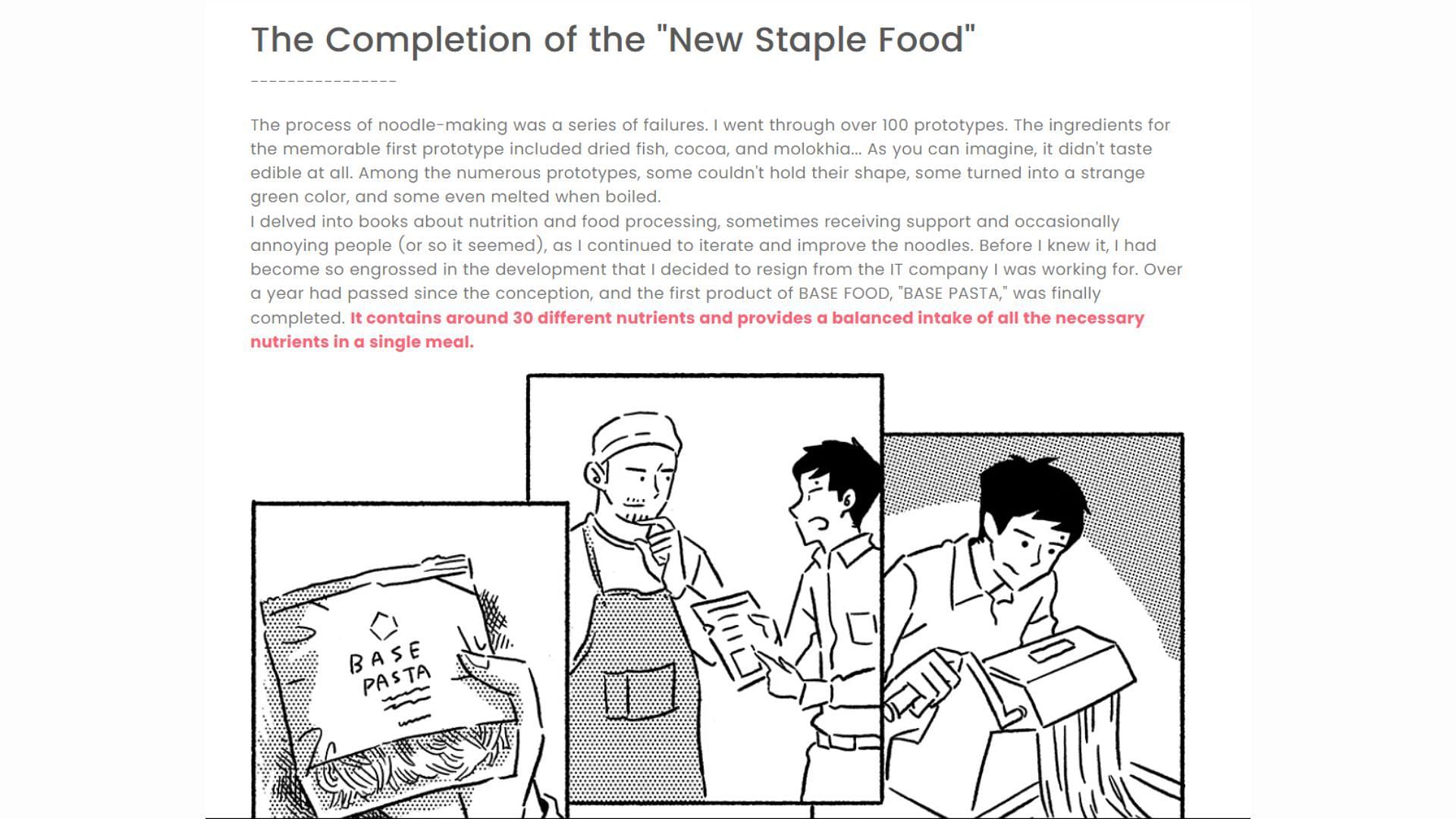 The idea was to make nutrient-dense &#039;staple&#039; foods, like noodles.