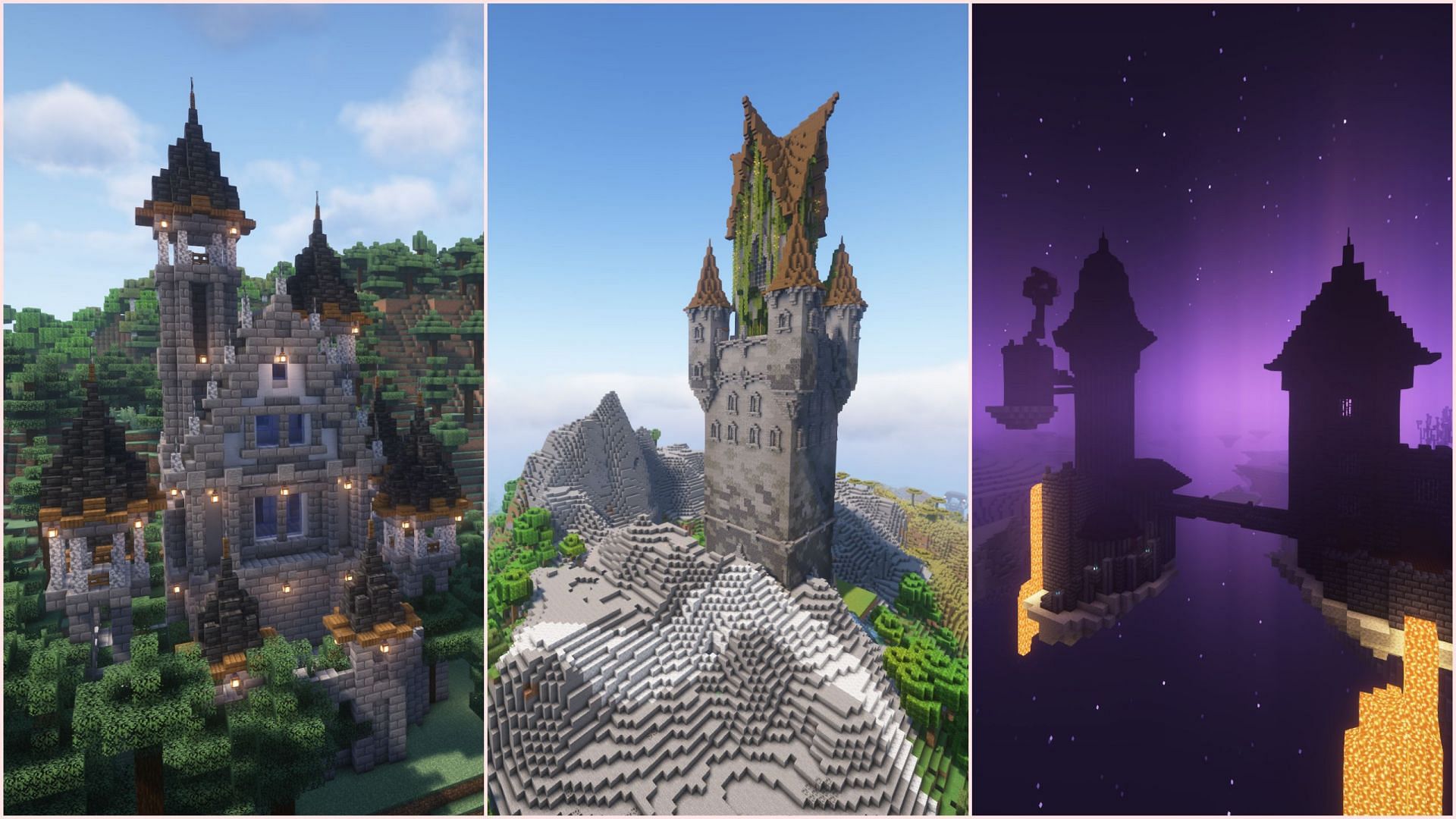 Some biomes can be a great canvas for castles in Minecraft (Image via Sportskeeda Gaming/Mojang)