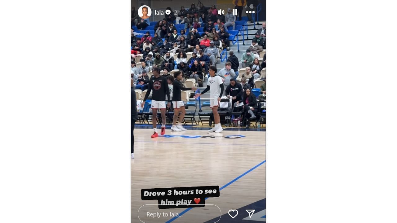 La La Anthony drove three hours to watch the Long Island basketball star play. [photo: @lala/IG]