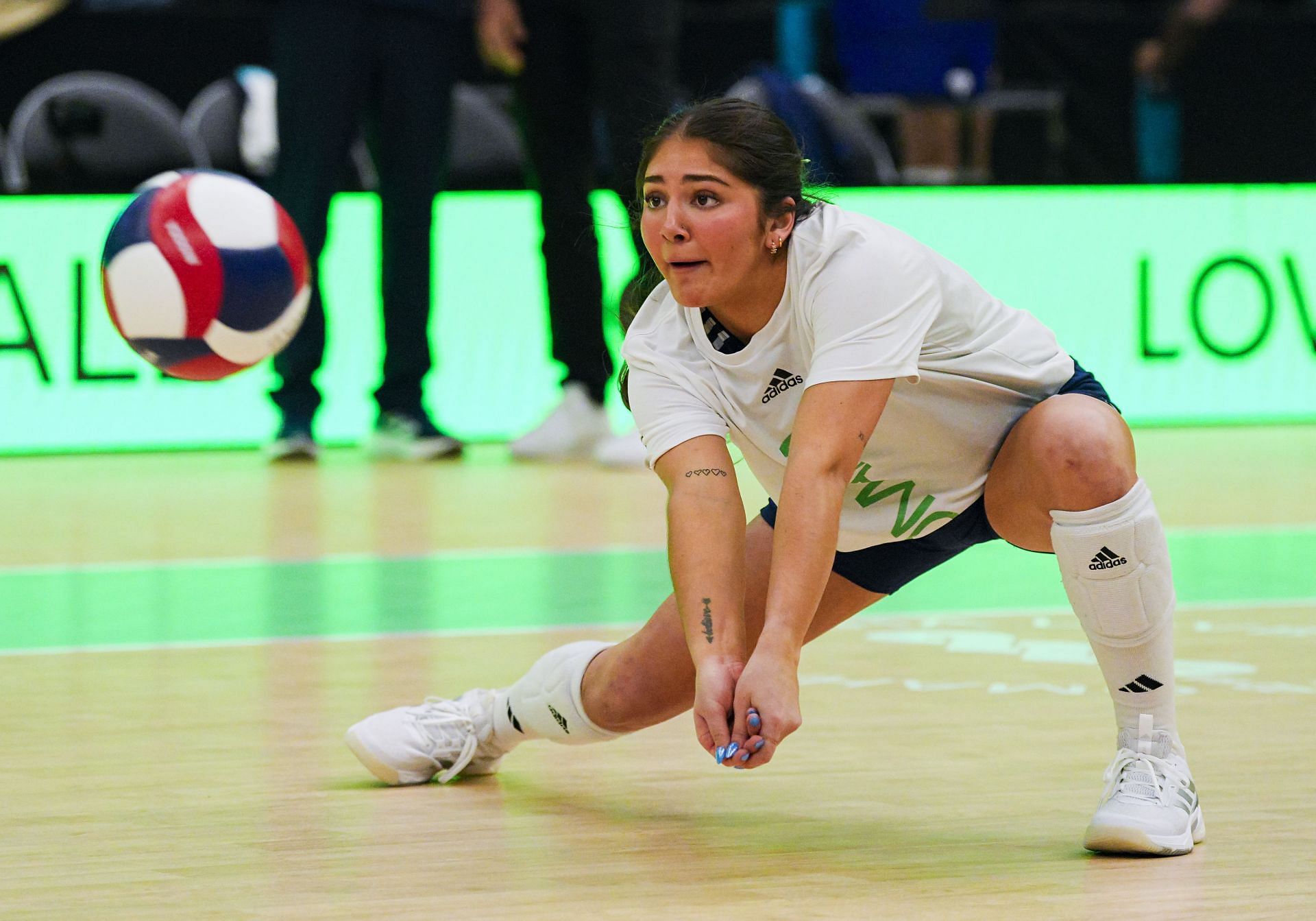 Lexi Rodriguez during her warmups before the match against LOVB Madison on the third day of League One Volleyball (Image via: Getty Images)