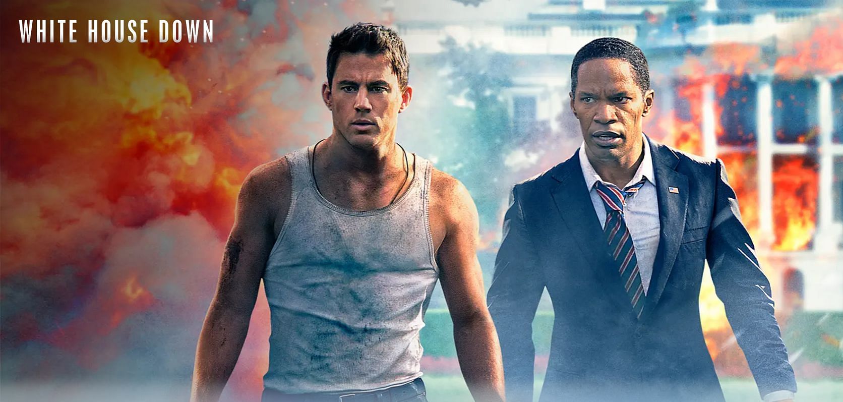 Poster for White House Down, starring Channing Tatum and Foxx. (Image via Apple TV)