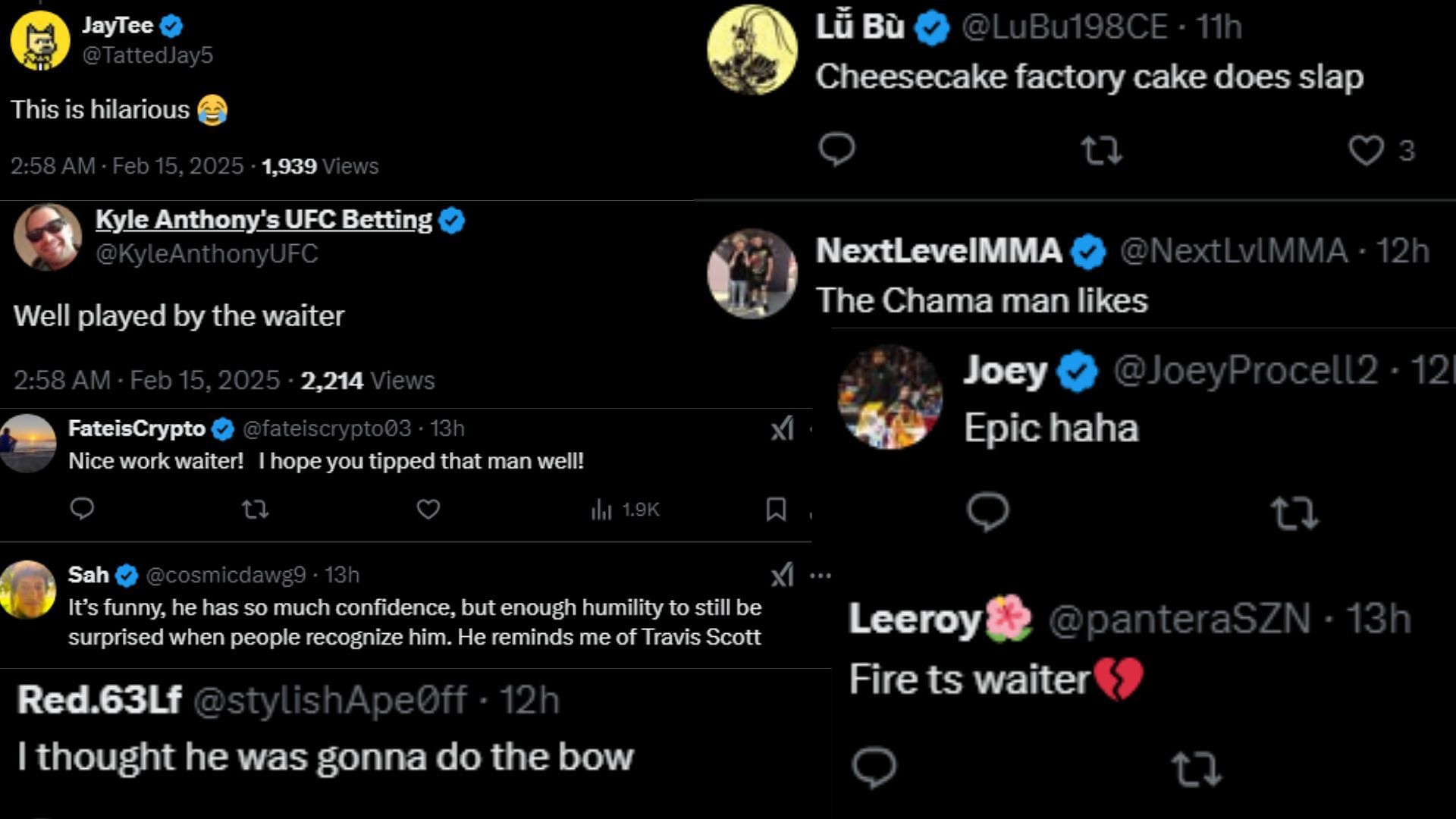 Fan comments [Screenshot courtesy of @ESPN MMA on X]