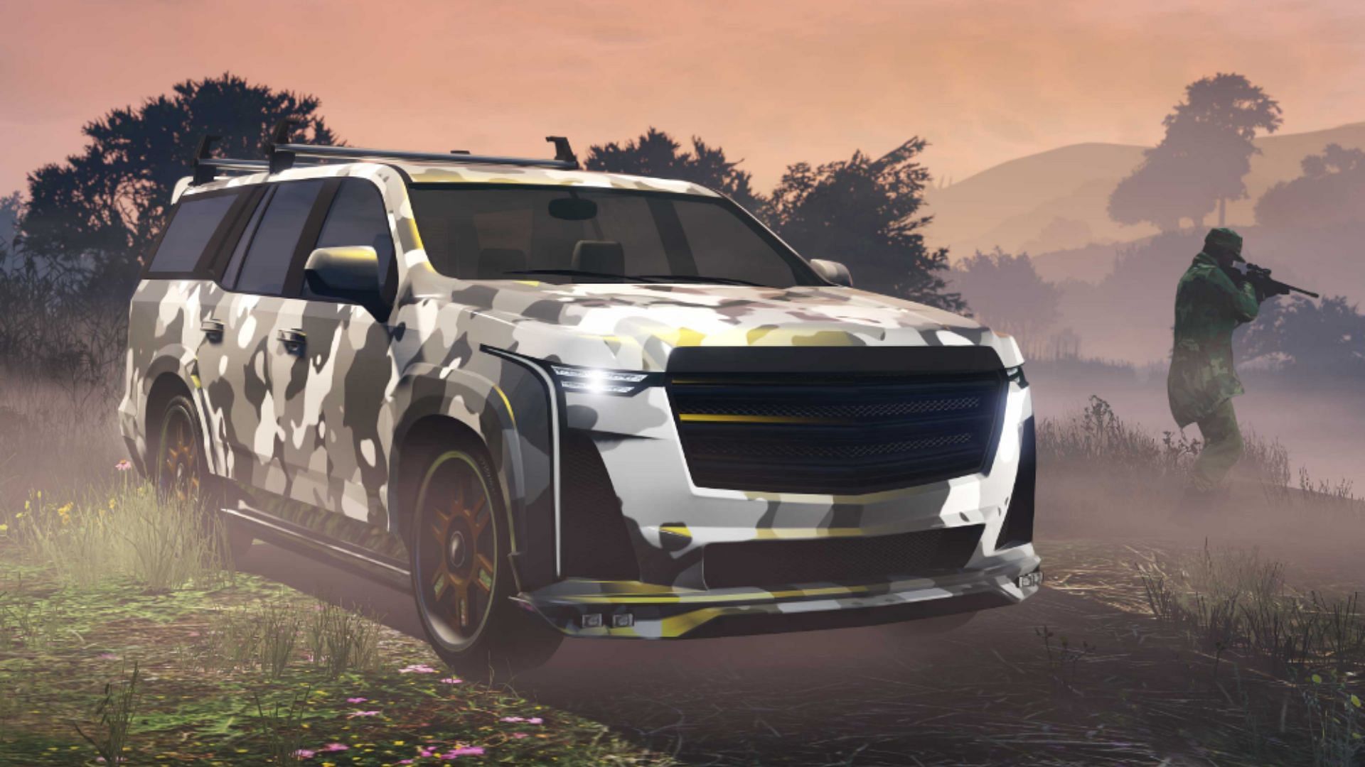 The Albany Cavalcade XL off-roading in GTA Online (Image via Rockstar Games)