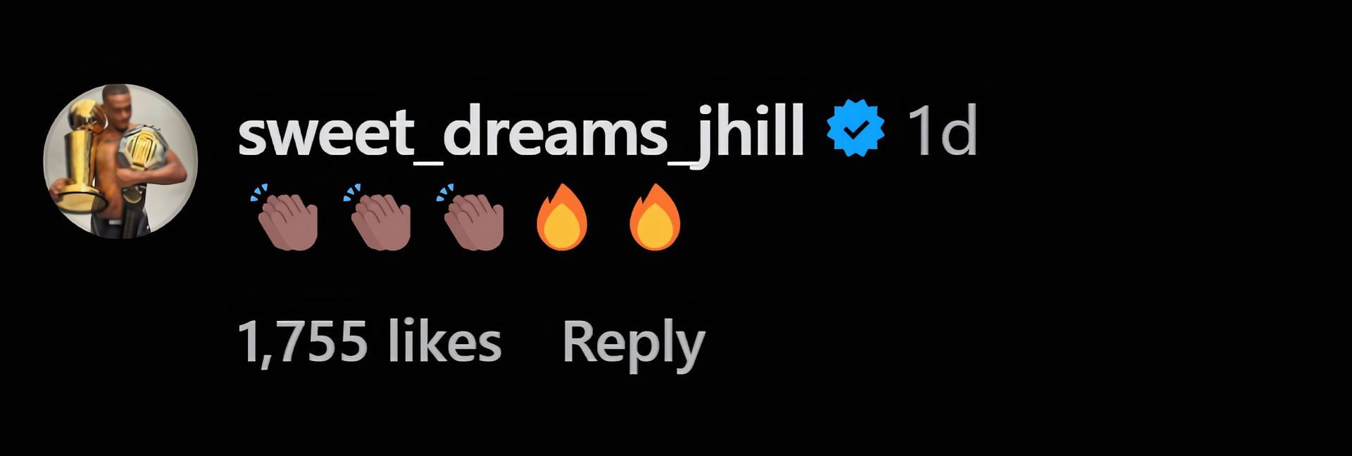 A screenshot of Jamahal Hill&#039;s comment