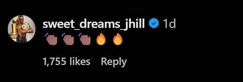 A screenshot of Jamahal Hill's comment