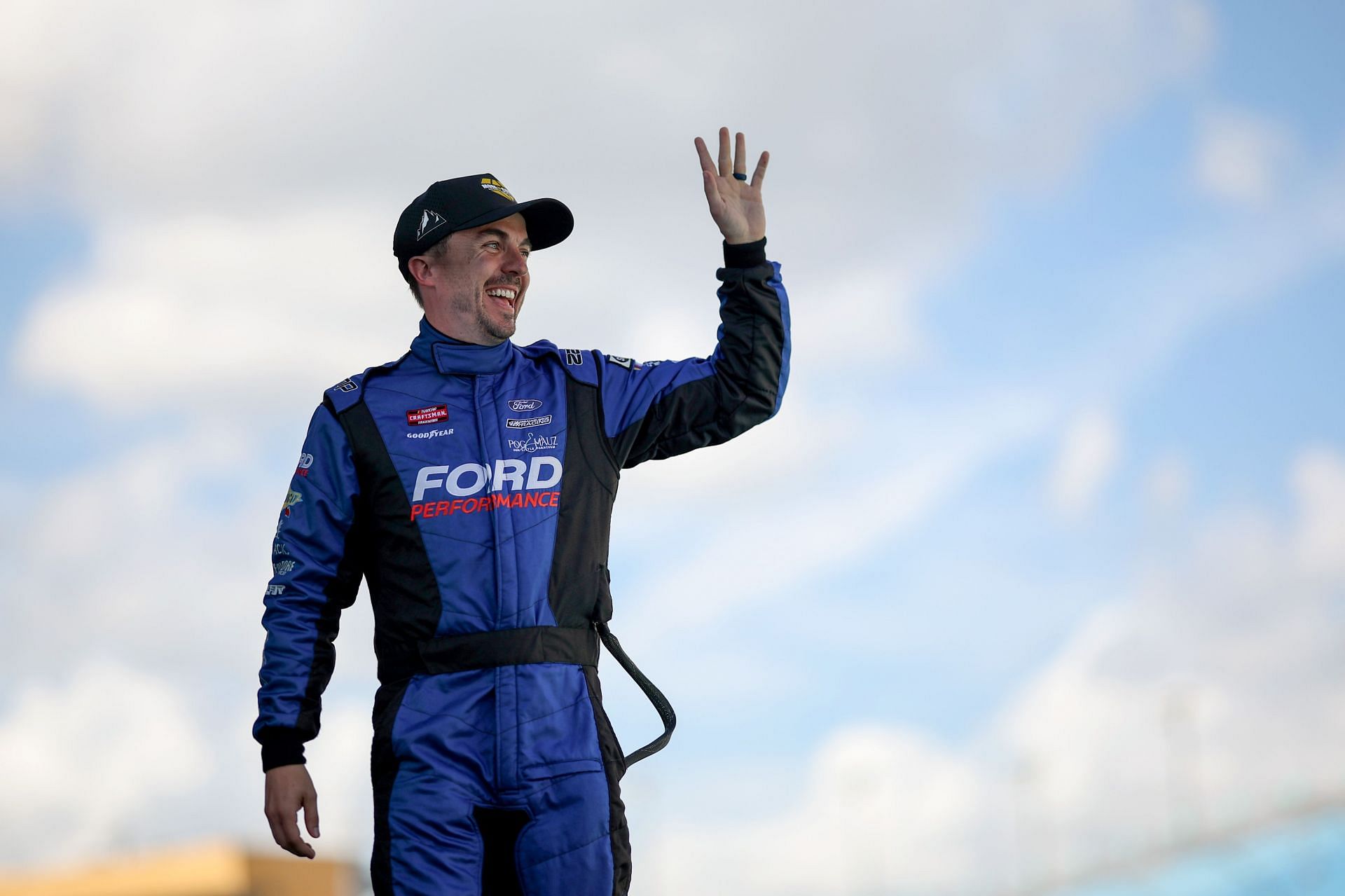 HOMESTEAD, FLORIDA - OCTOBER 26: Frankie Muniz, driver of the #22 More Core Ford, waves to the fans (Photo by James Gilbert/Getty Images) - Source: Getty