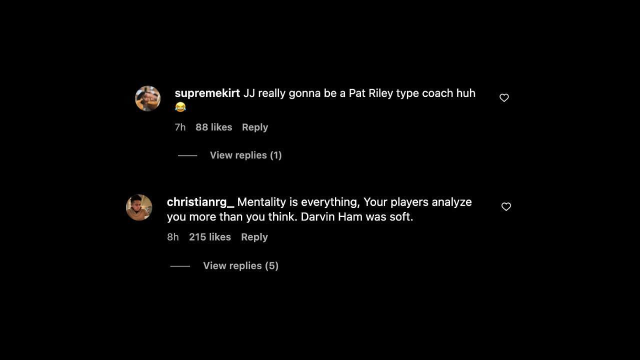 Comments on JJ Redick and Darvin Ham