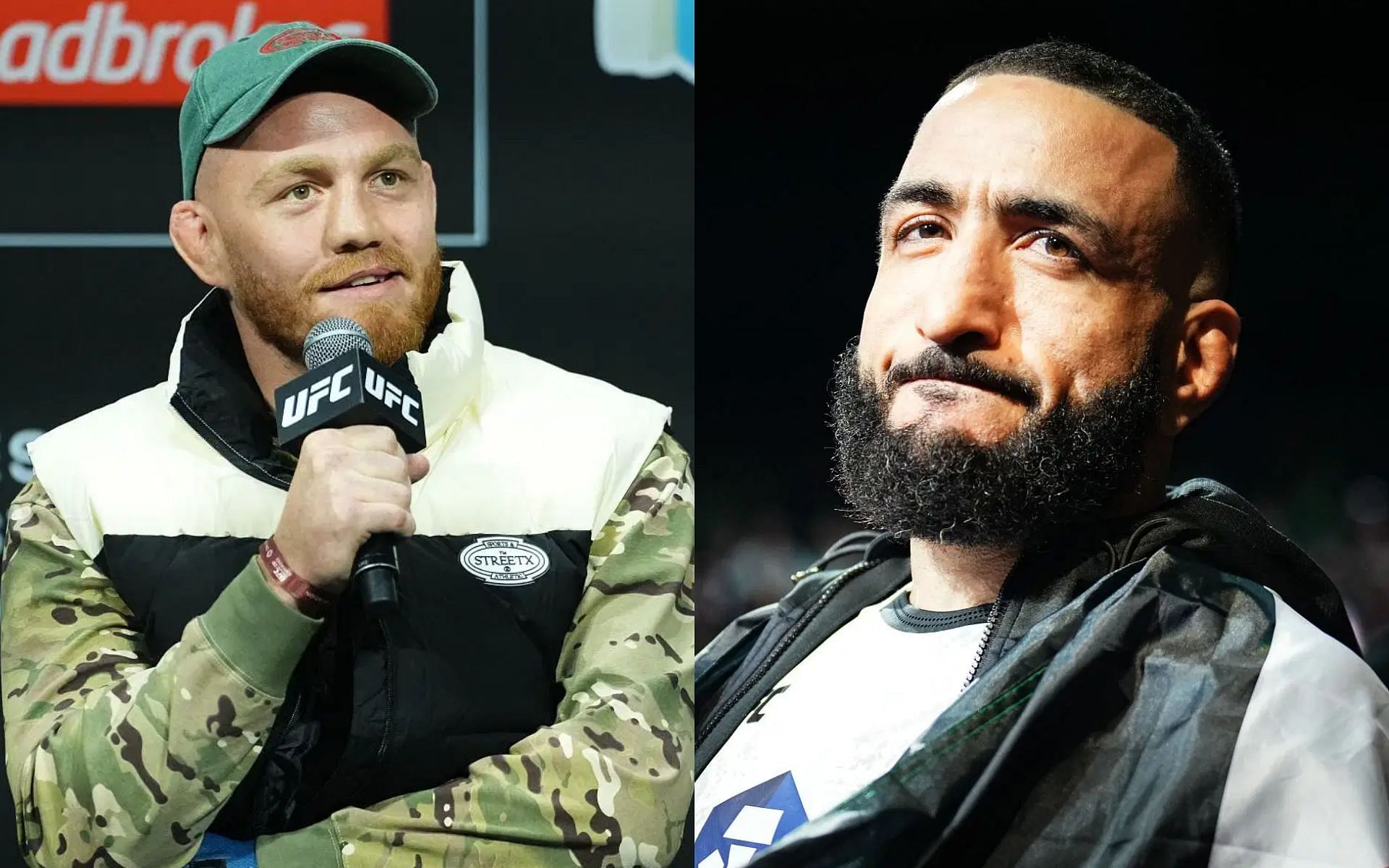 Jack Della Maddalena (left) breaks down Belal Muhammad (right) and believes he will be too much for the champion [Images courtesy: Getty Images]