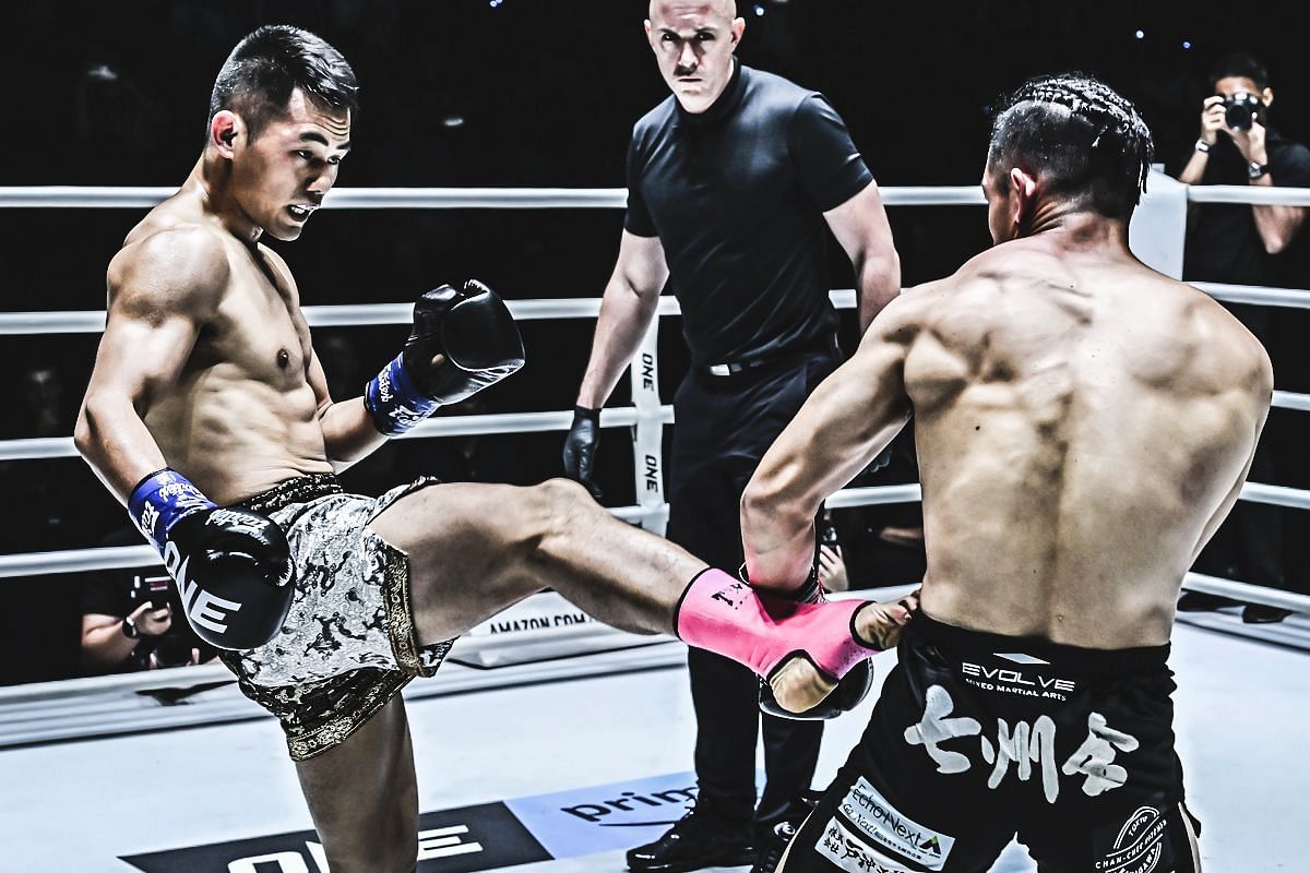 Wei Rui fighting Hiroki Akimoto in his ONE Championship debut. [Photo via: ONE Championship]