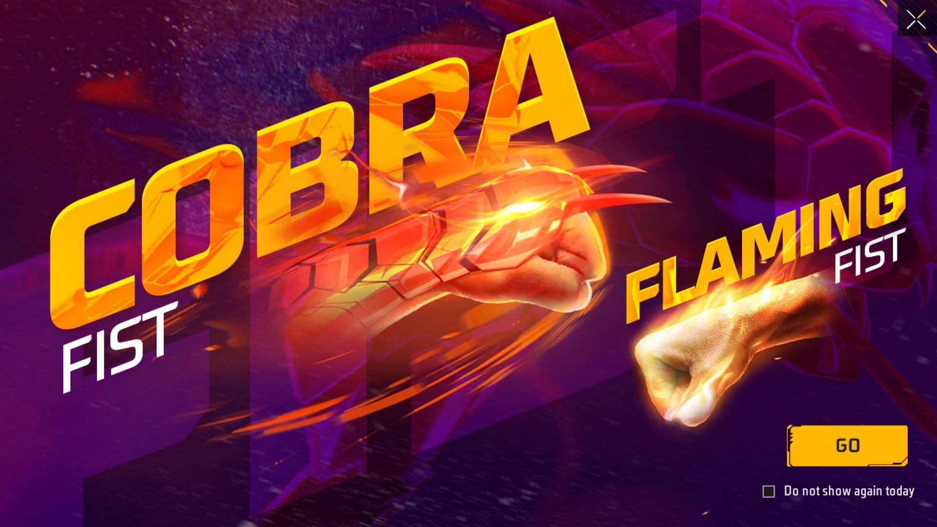 Cobra Fist is offered through the new Free Fire Moco Store (Image via Garena)