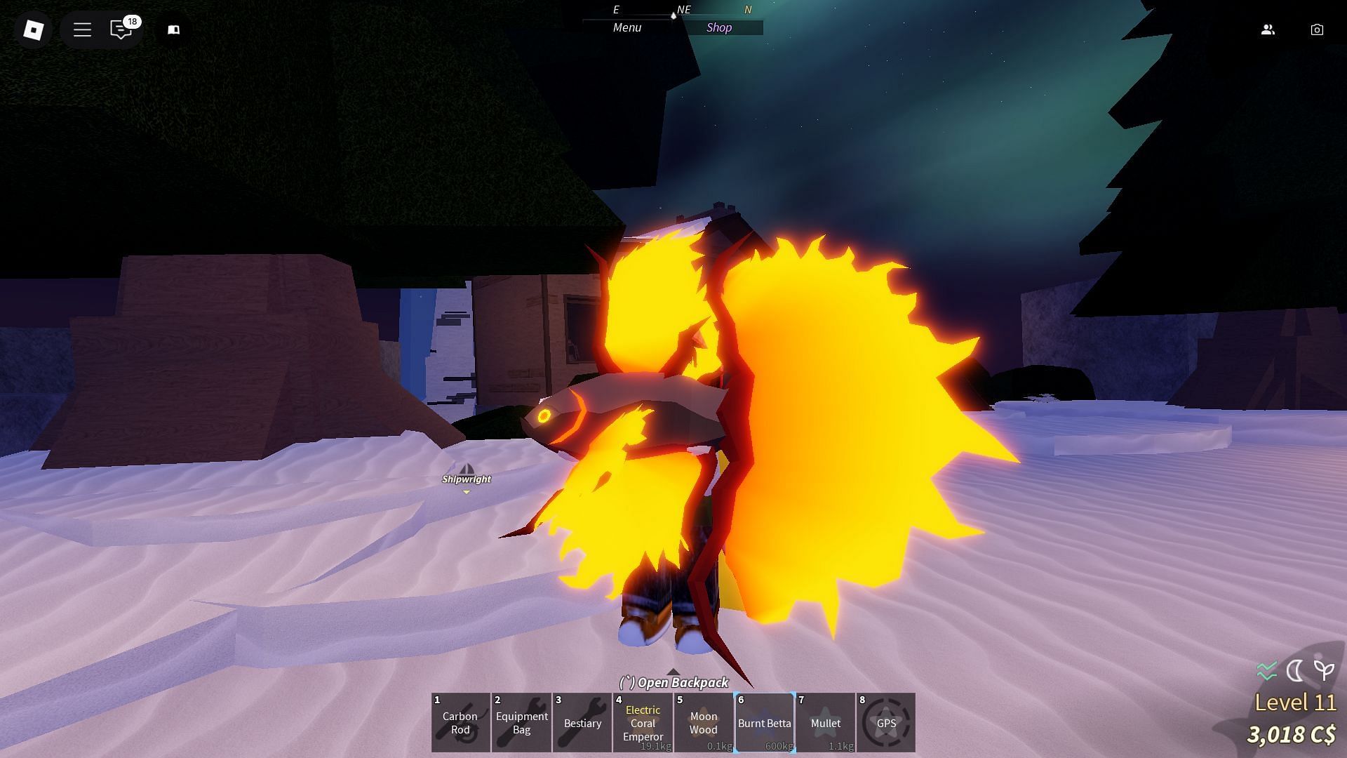 Burnt Betta, an Eruption Event fish (Image via Roblox)