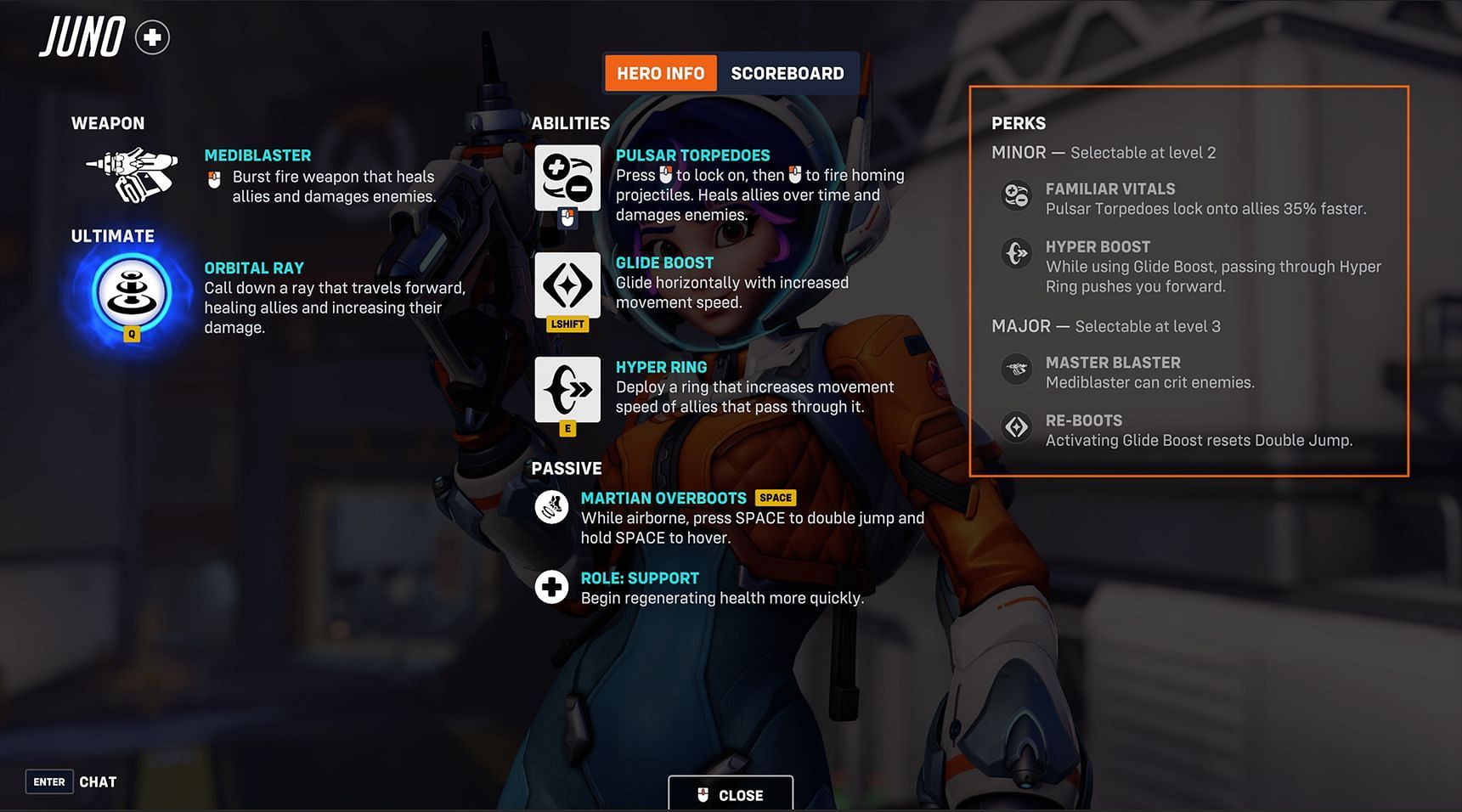 Juno perks in Overwatch 2 (Image via Blizzard Entertainment)