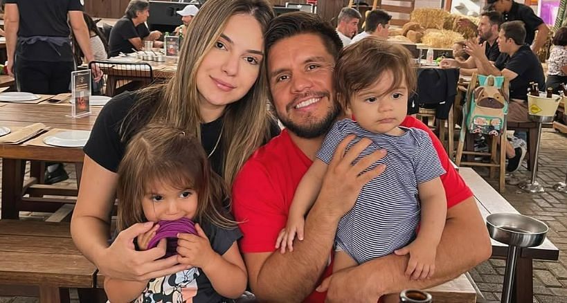 Henry Cejudo with his wife and kids.