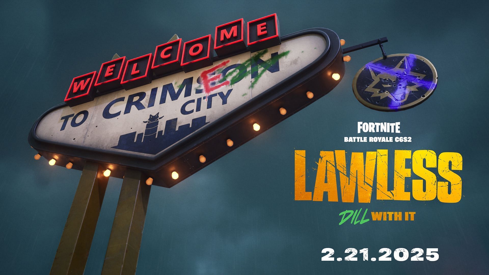 Fortnite Chapter 6 Season 2 Lawless teaser breakdown ft. Crime City (Image via Epic Games)