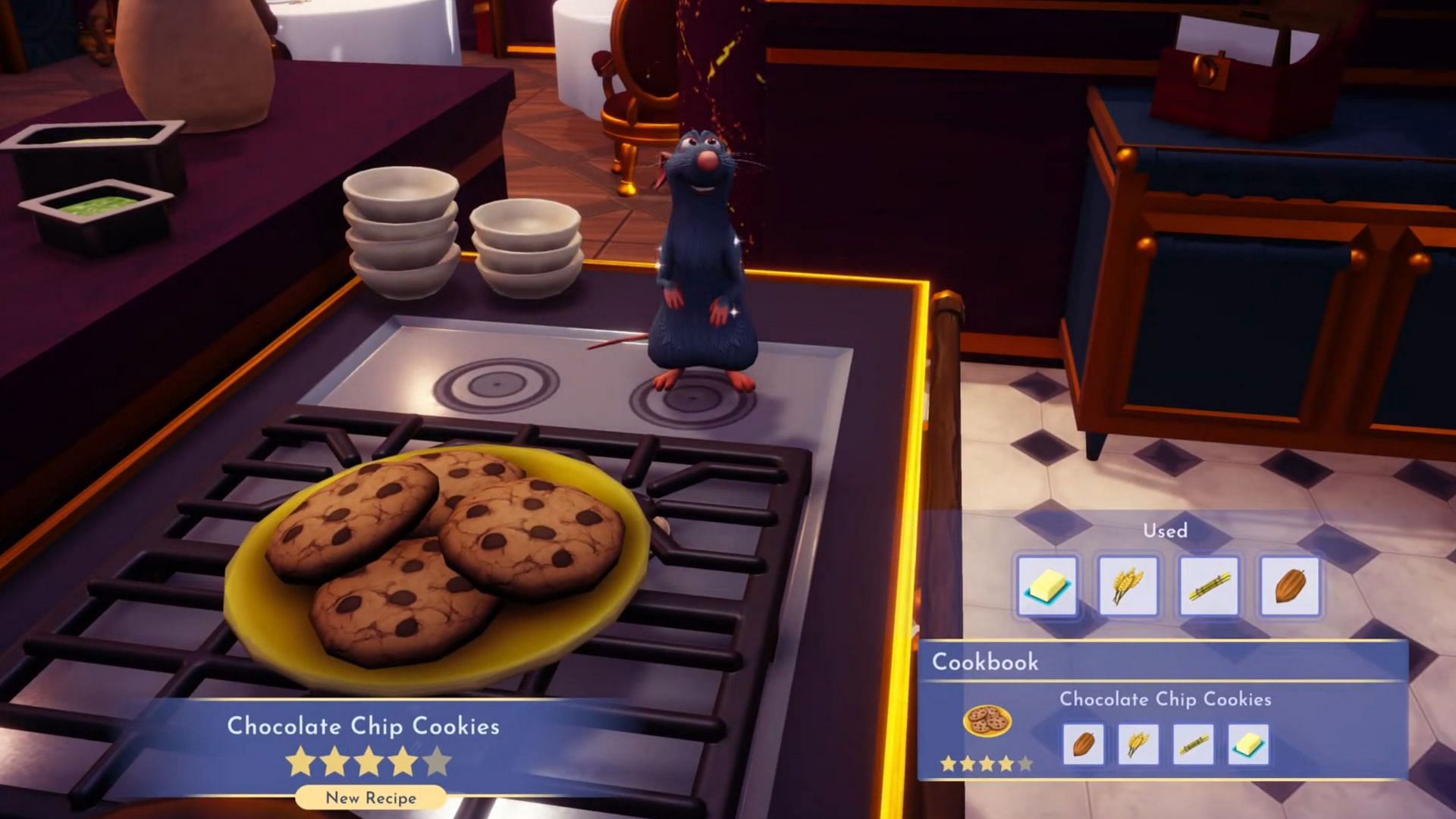 Chocolate Chip Cookies is a four-star dish in the game (Image via Gameloft || YouTube/@GreymaneGames)