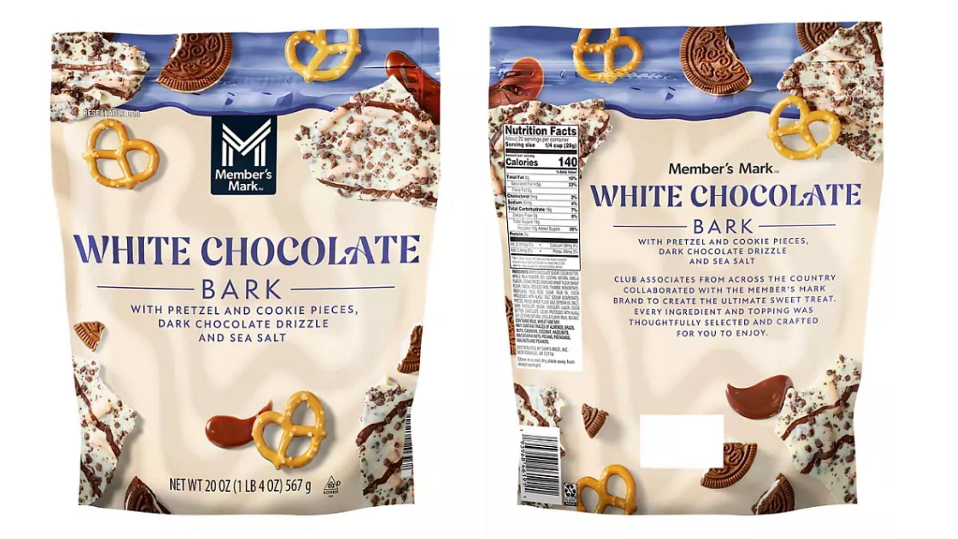 Member&#039;s Mark White Chocolate Cookie Crunch Bark hits the shelves (Image via Sam&#039;s Club)