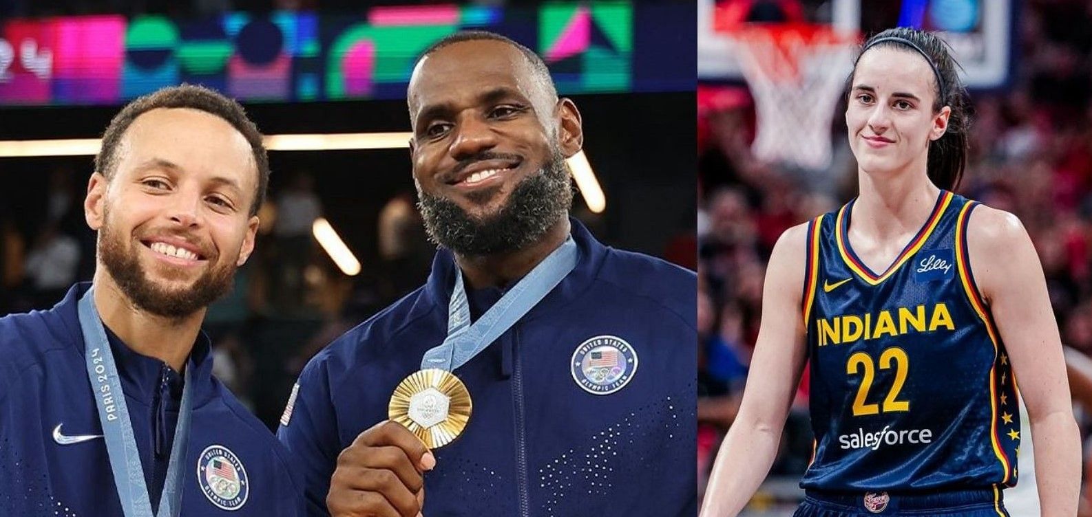 Caitlin Clark tipped as bigger star than LeBron James and Steph Curry. (Photos from USA Basketball and Indiana Fever