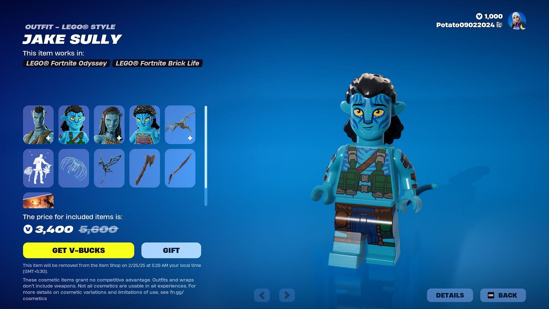 Jake Sully and Neytiri will remain listed until February 25, 2025 (Image via Epic Games)