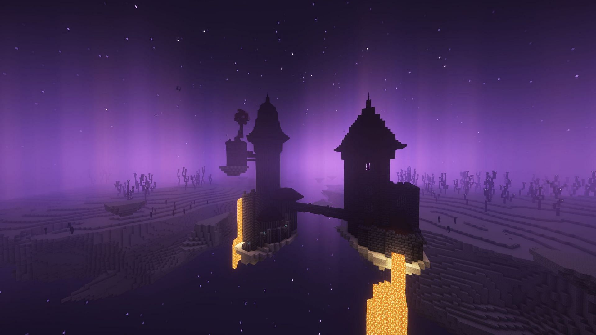 A castle in the End can enhance the desolate dimension (Image via Mojang Studios || Sportskeeda Gaming)