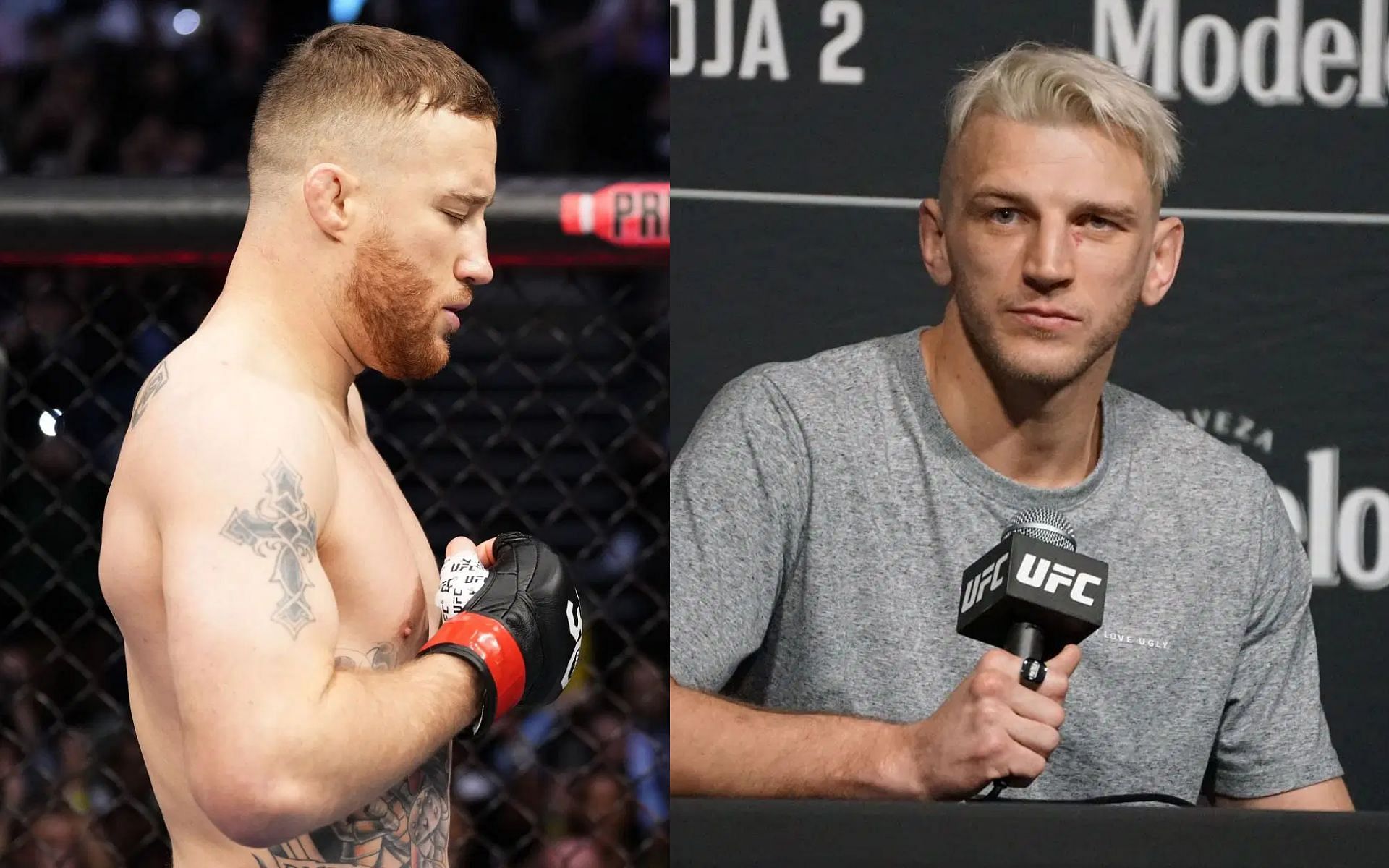 Dan Hooker (right) slams narrative about Justin Gaethje (left) ahead of their UFC 313 clash [Images courtesy: Getty Images]