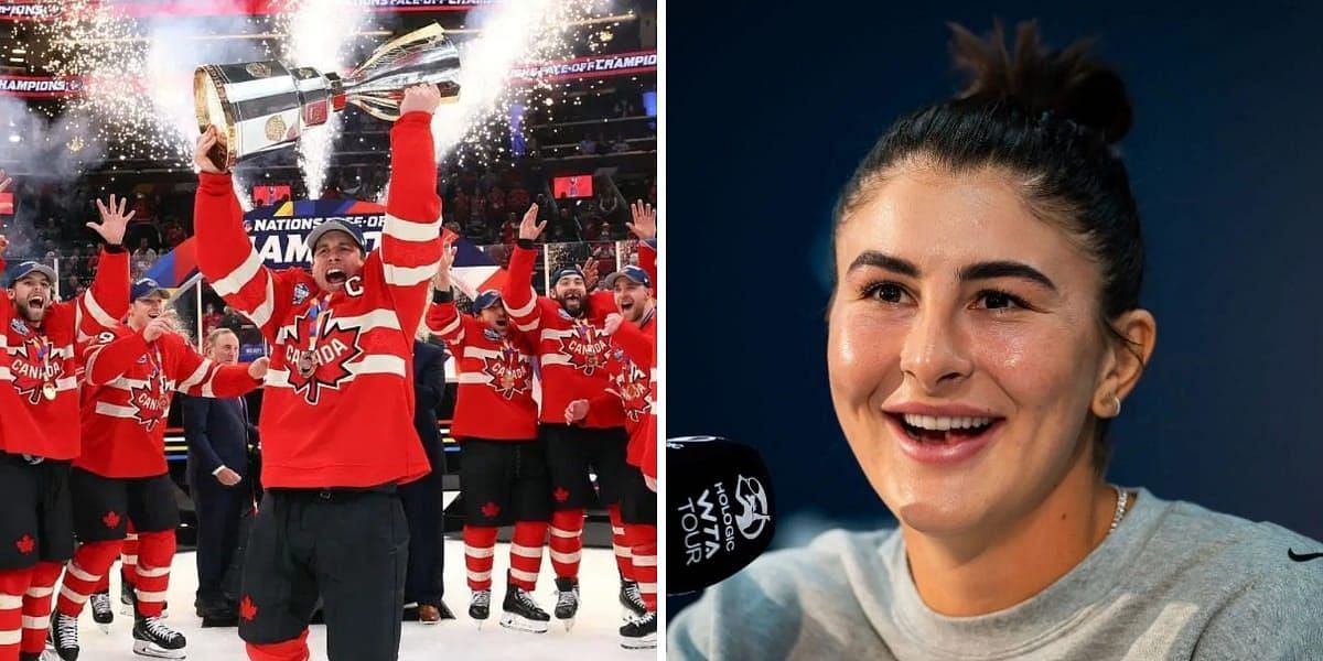 Sidney Crosby lifting the 4 Nation Face-off championship (L) &amp; Bianca Andreescu (R) (Source - GETTY)