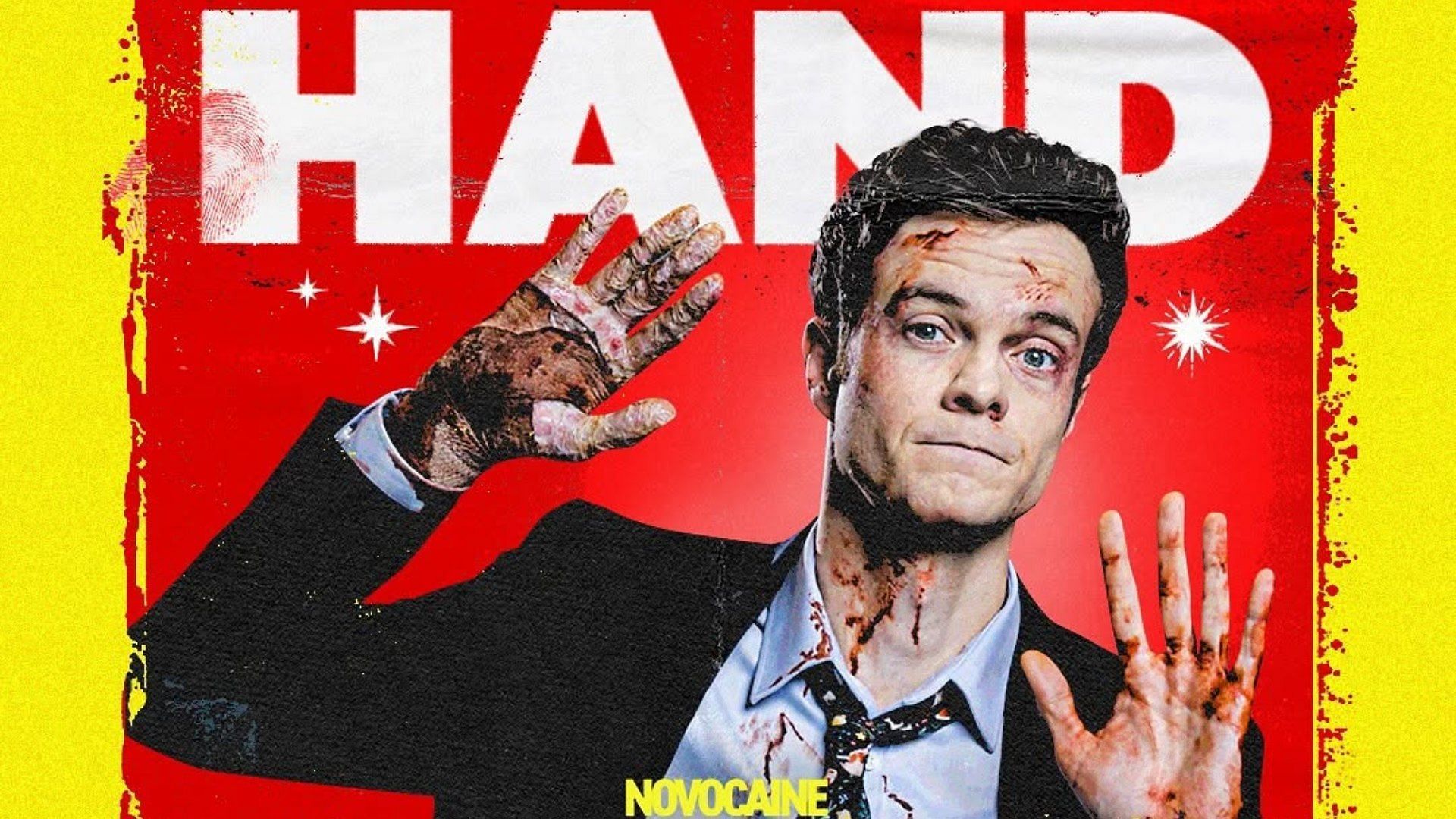 An image of Jack Quaid from the poster of Novocaine (Image via Instagram/@novocainemovie)