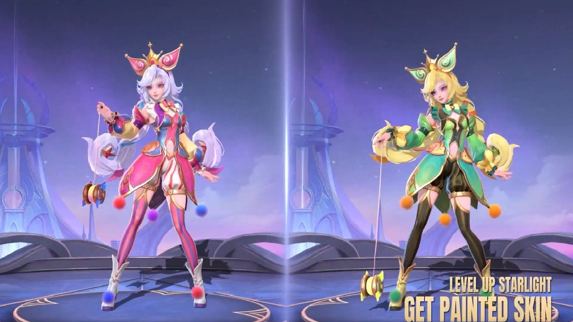 Cici &quot;Circus Reverie&quot; skin variants side-by-side comparison (Image via Moonton games)