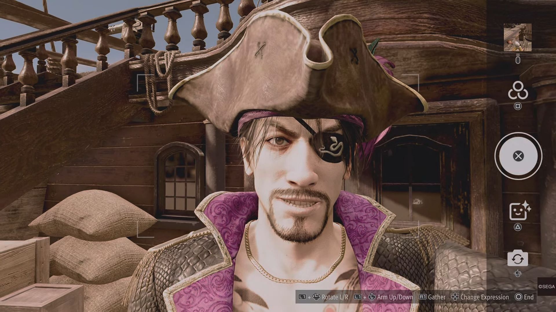 Majima taking selfie in Pirate Yakuza in Hawaii (Image via SEGA)