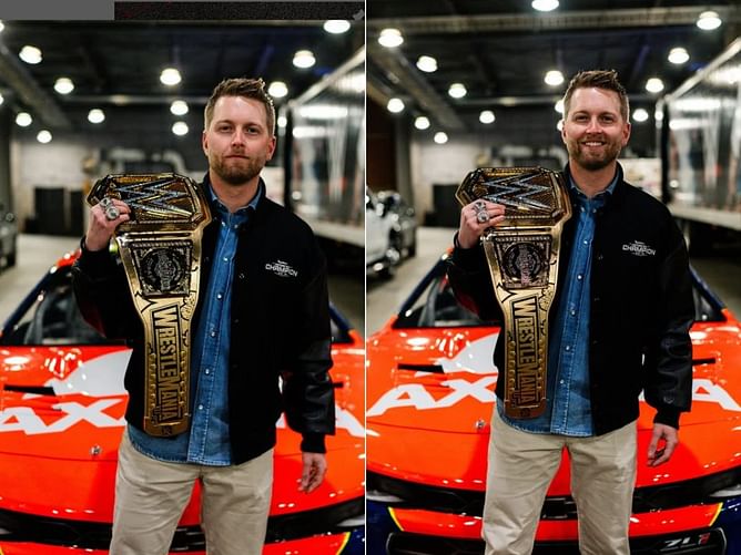 $4M worth WWE fame AJ Styles honors William Byron with championship belt celebrating Daytona triumph