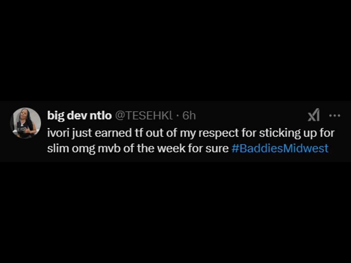 "Mvb of the week" — Baddies Midwest fans praise Ivori for defending Slim