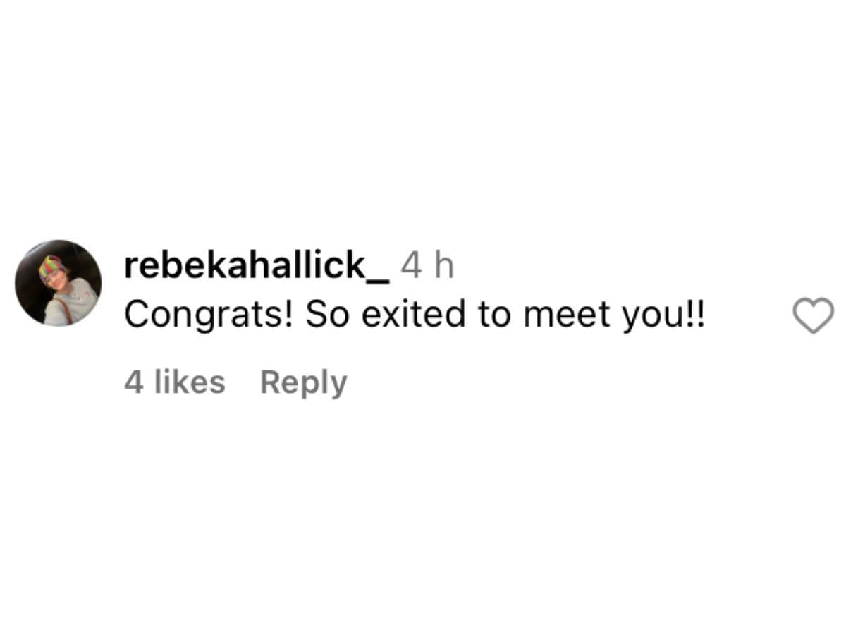 Hallick&rsquo;s comment on Instagram (@kenna.cogill/IG)