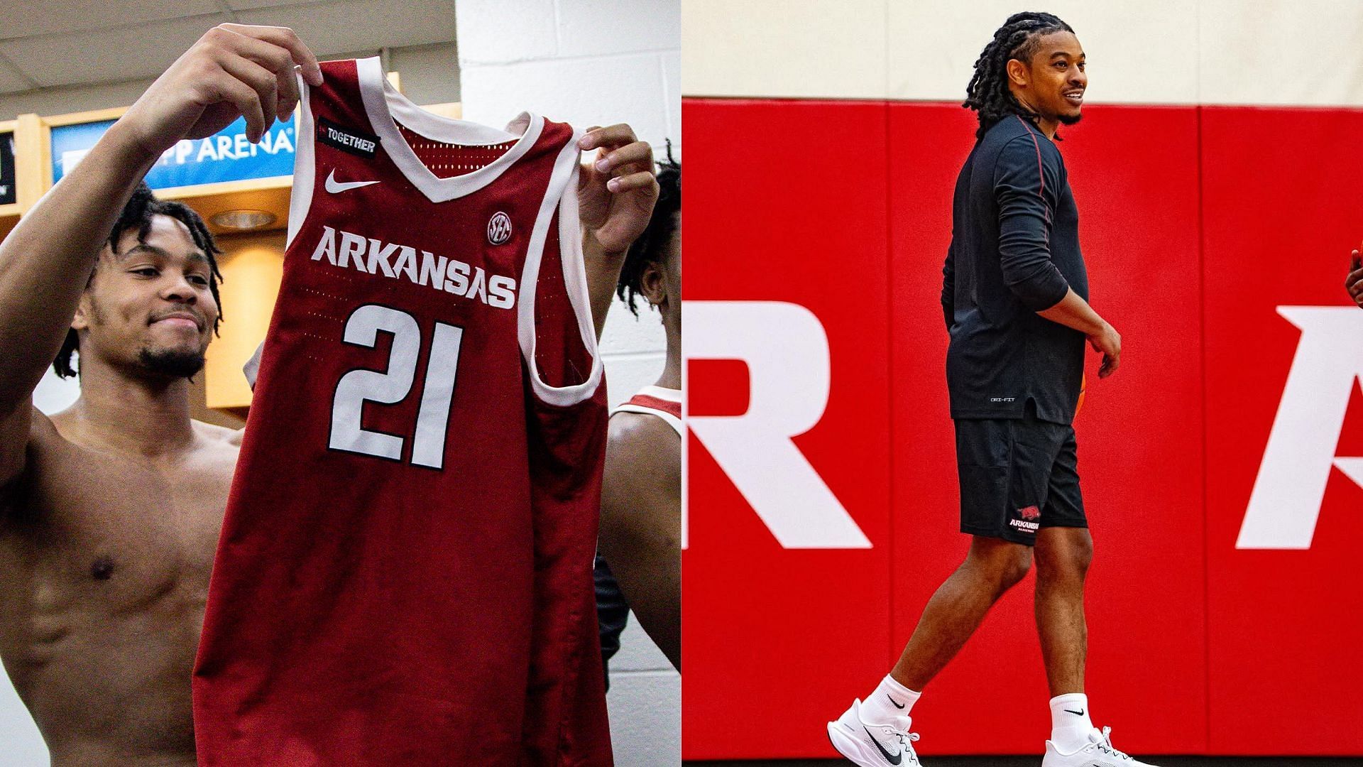 DJ Wagner and Tyler Ulis. - Source: @RazorbackMBB on X, @tulis3 on Instagram