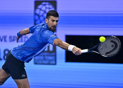 Novak Djokovic at ATP Qatar ExxonMobil Open Round Of 32 - Source: Getty