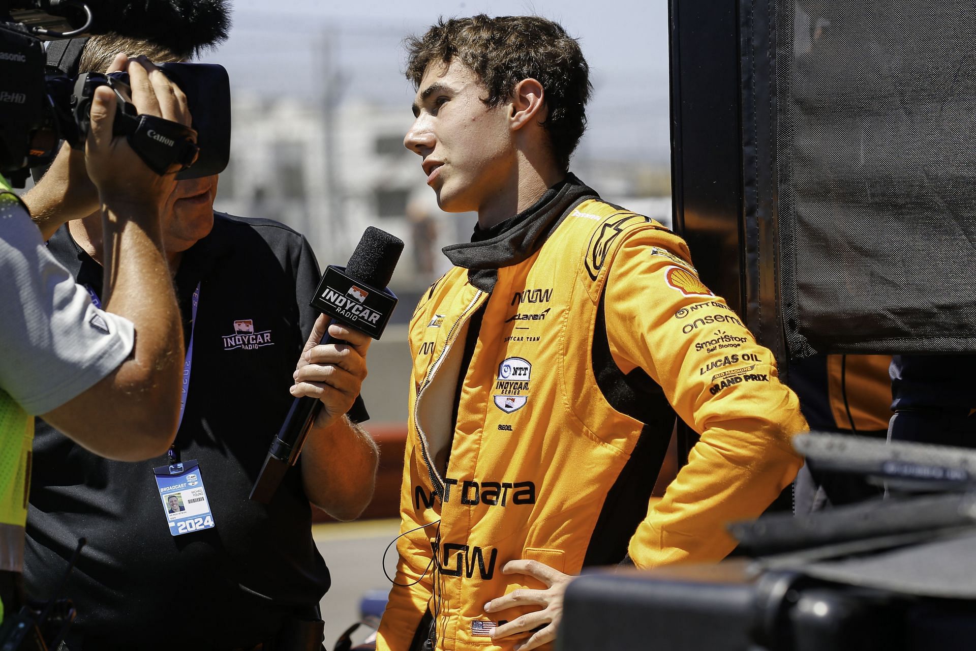 Nolan Siegel talks about his qualifying session for the NTT IndyCar Series Firestone Grand Prix of Monterey on June 22, 2024 - Source: Getty