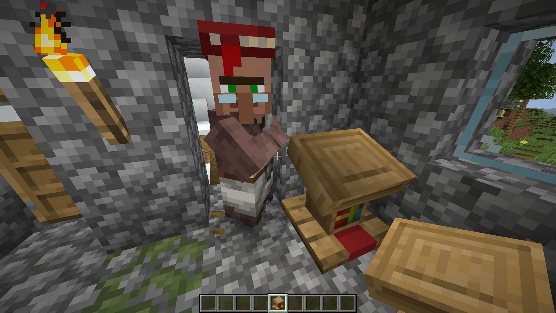 Players can find professional villagers in villages (Image via Sportskeeda Gaming/Mojang)