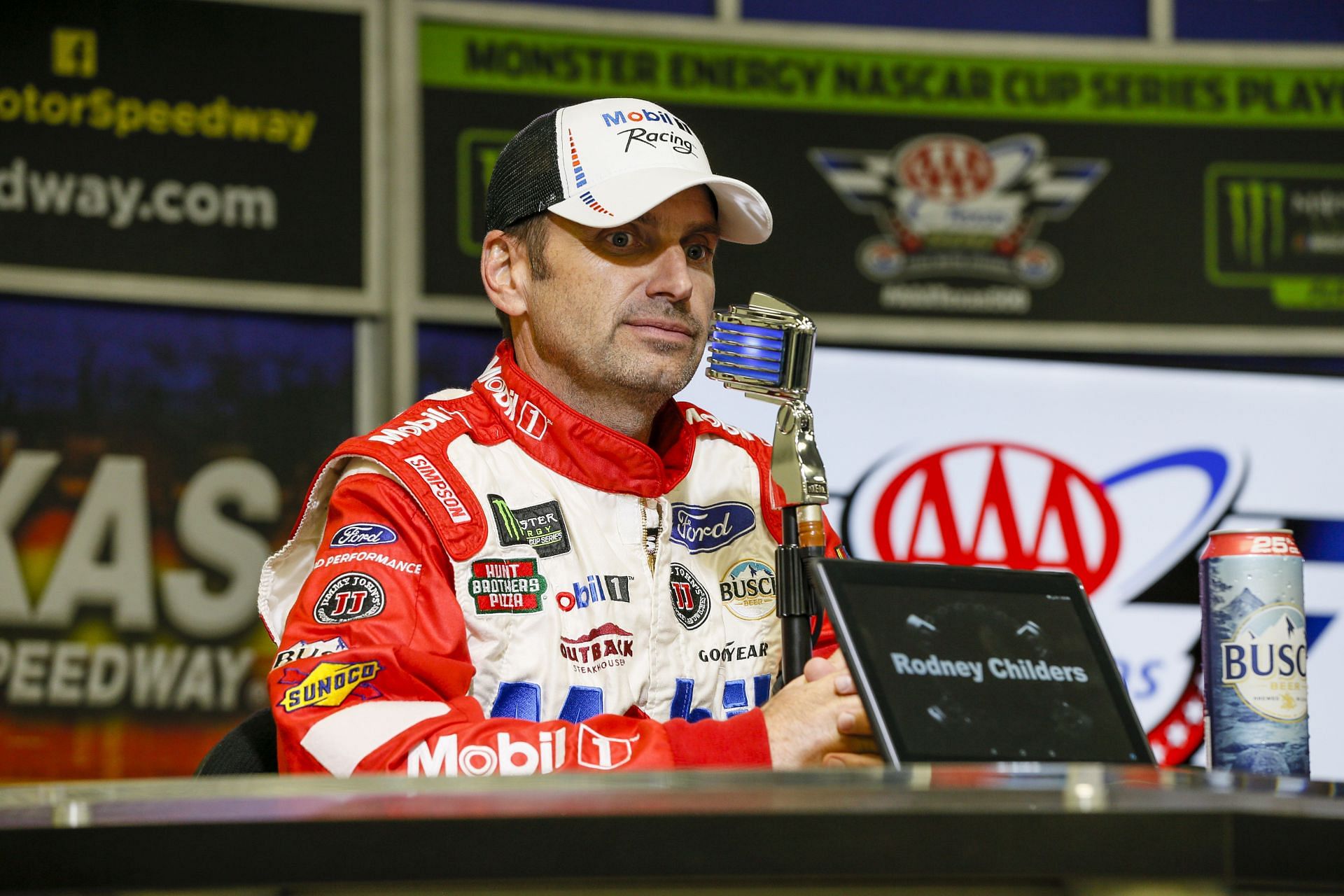 FORT WORTH, TX - NOVEMBER 04: Monster Energy NASCAR Cup Series driver Kevin Harvick (4) crew chief Rodney Childers answers questions from the media during a press conference after winning the AAA Texas 500 0n November 4, 2018 at the Texas Motor Speedway in Fort Worth, Texas. (Photo by Matthew Pearce/Icon Sportswire via Getty Images) - Source: Getty