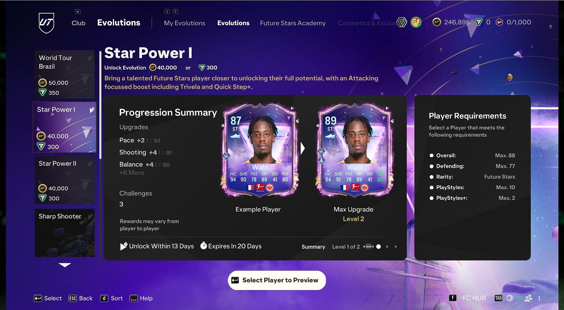 Star Power 1 requirements (Image via Sportskeeda Gaming/EA Sports)