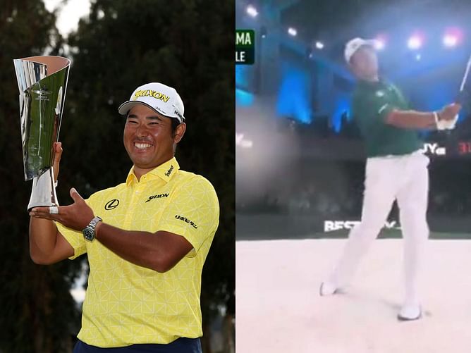 WATCH: Hideki Matsuyama repeats TGL rival's flag pole fail that had Tiger Woods in splits